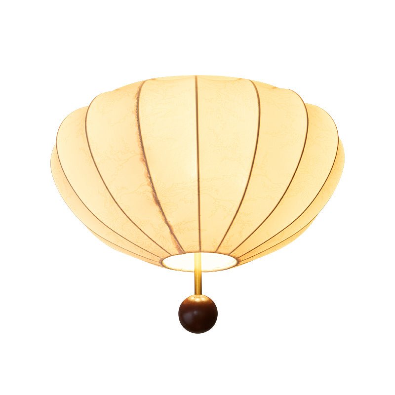 Fabric Ceiling Light Willow Wood And Lotus