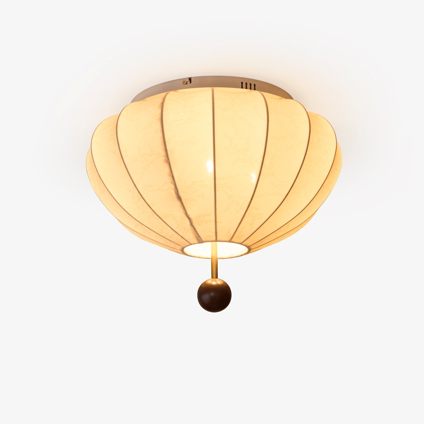 Fabric Ceiling Light Willow Wood And Lotus
