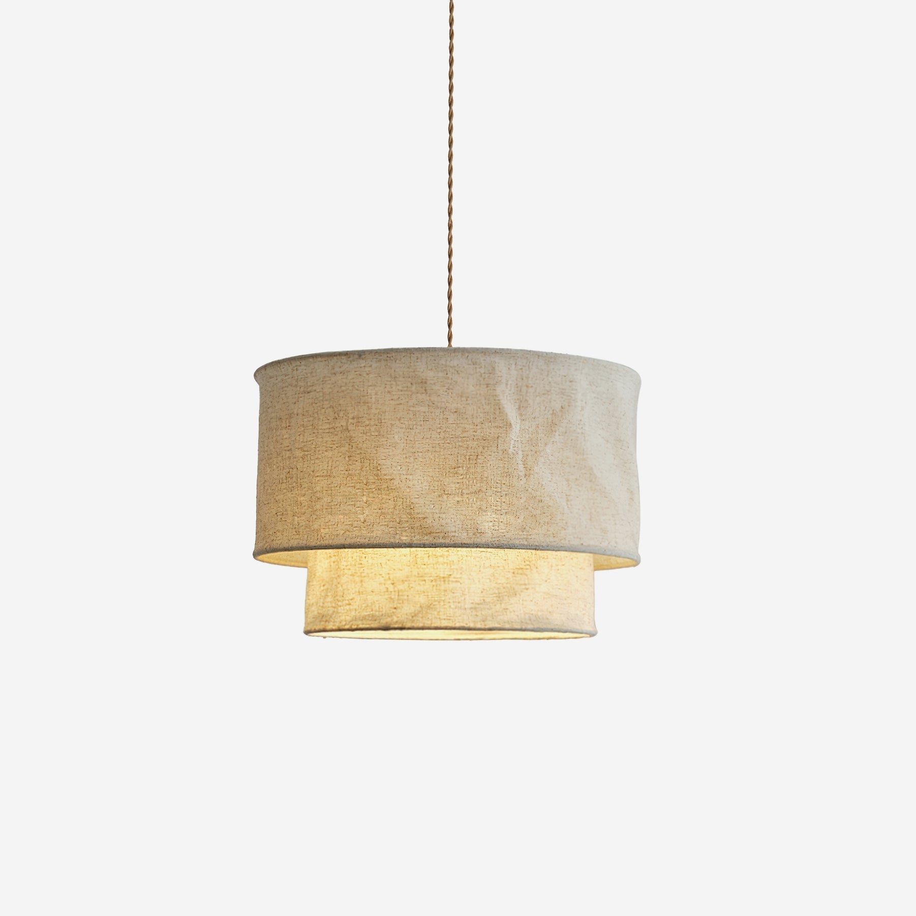 Soft Glow Natural Linen Pendant Light