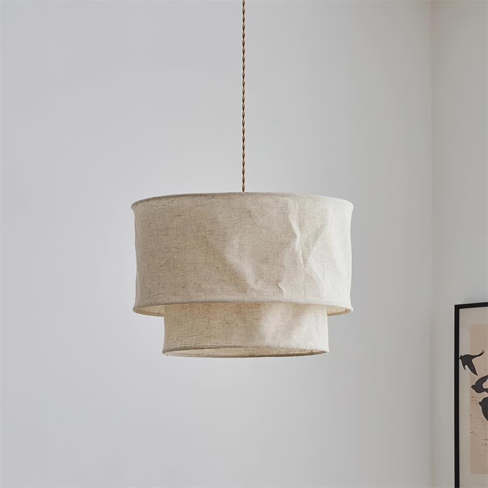 Soft Glow Natural Linen Pendant Light