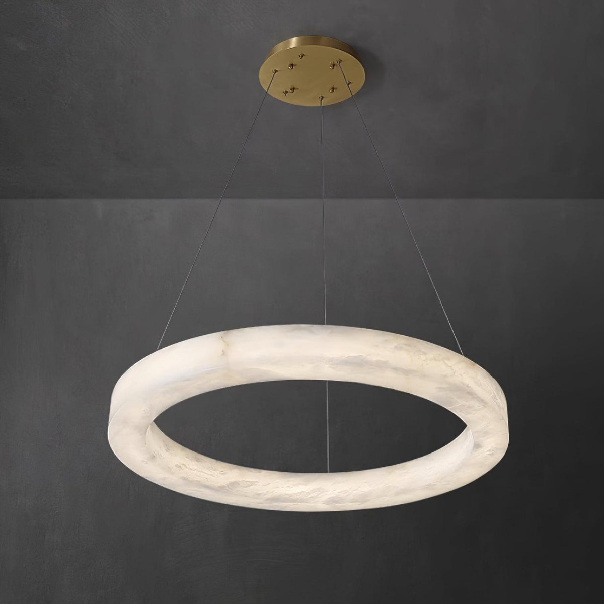 Integrated LED Alabaster Multi Ring Pendant Light