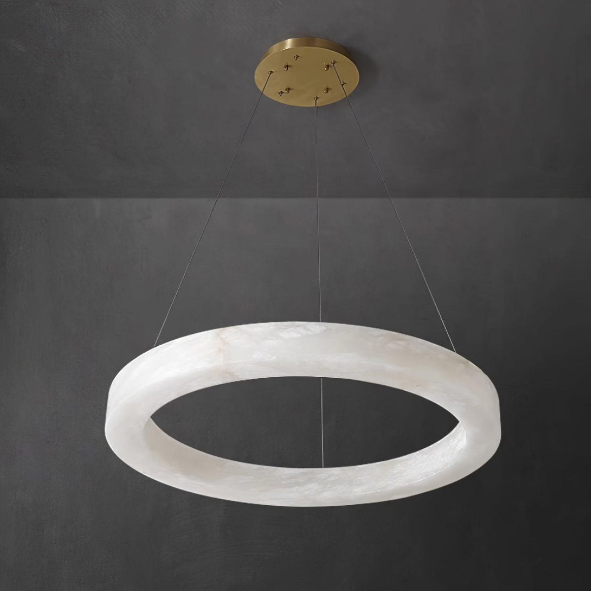 Integrated LED Alabaster Multi Ring Pendant Light