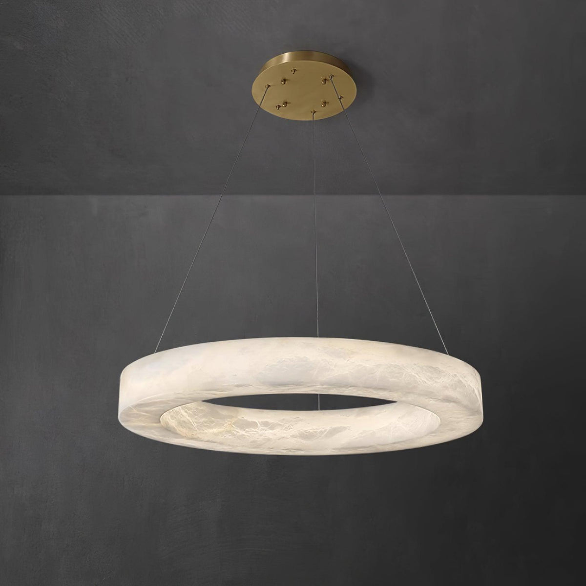 Integrated LED Alabaster Multi Ring Pendant Light