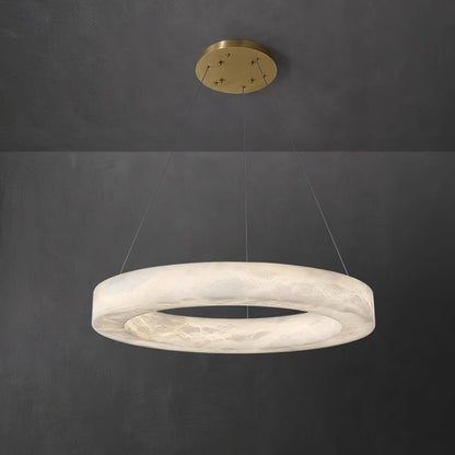 Integrated LED Alabaster Multi Ring Pendant Light