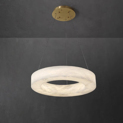 Integrated LED Alabaster Multi Ring Pendant Light