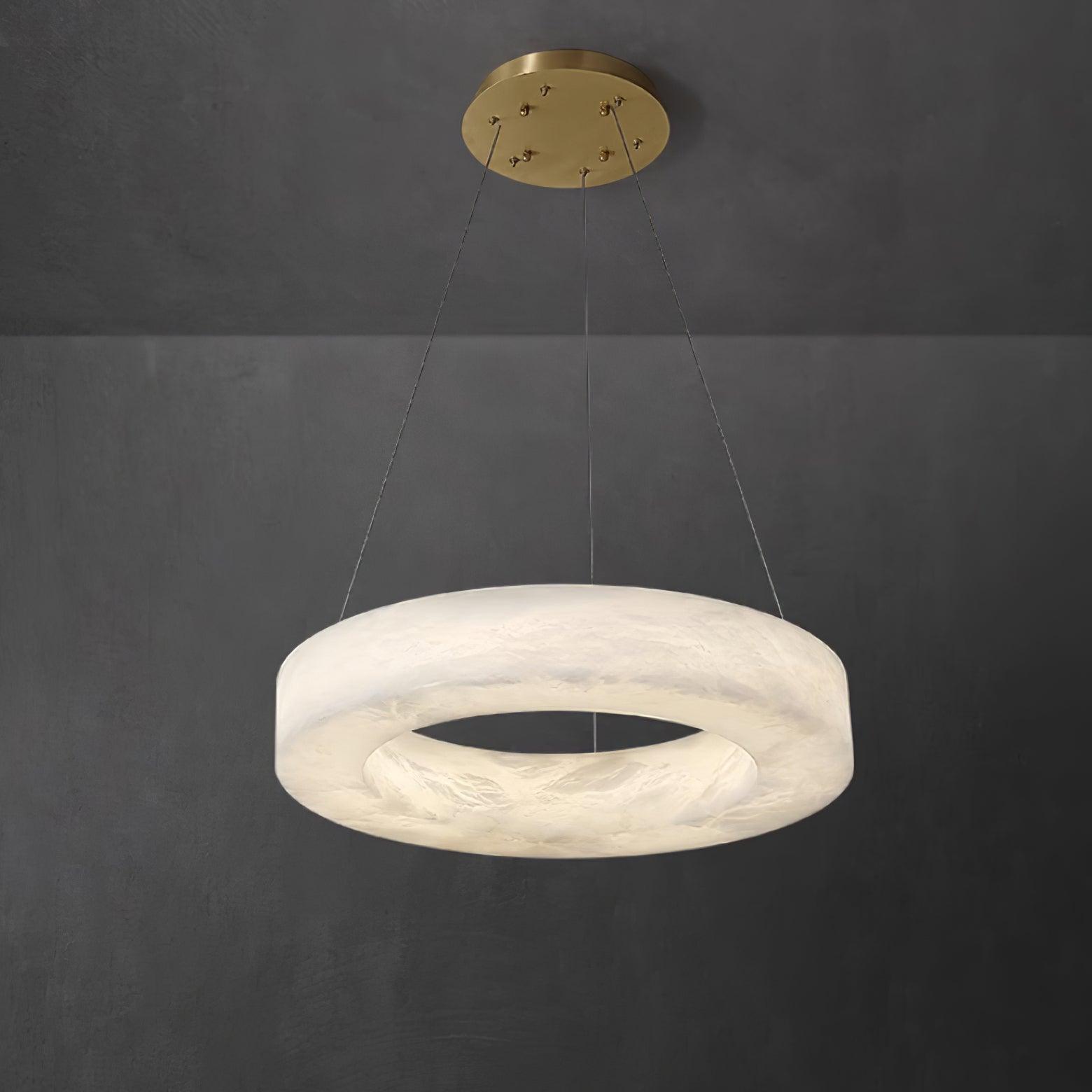 Integrated LED Alabaster Multi Ring Pendant Light