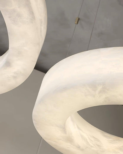Integrated LED Alabaster Multi Ring Pendant Light