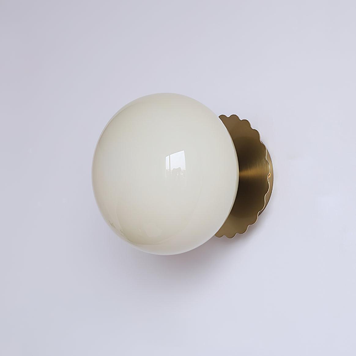 Wall Lamp Metal Frame With Rose Pink Glass Diffuser