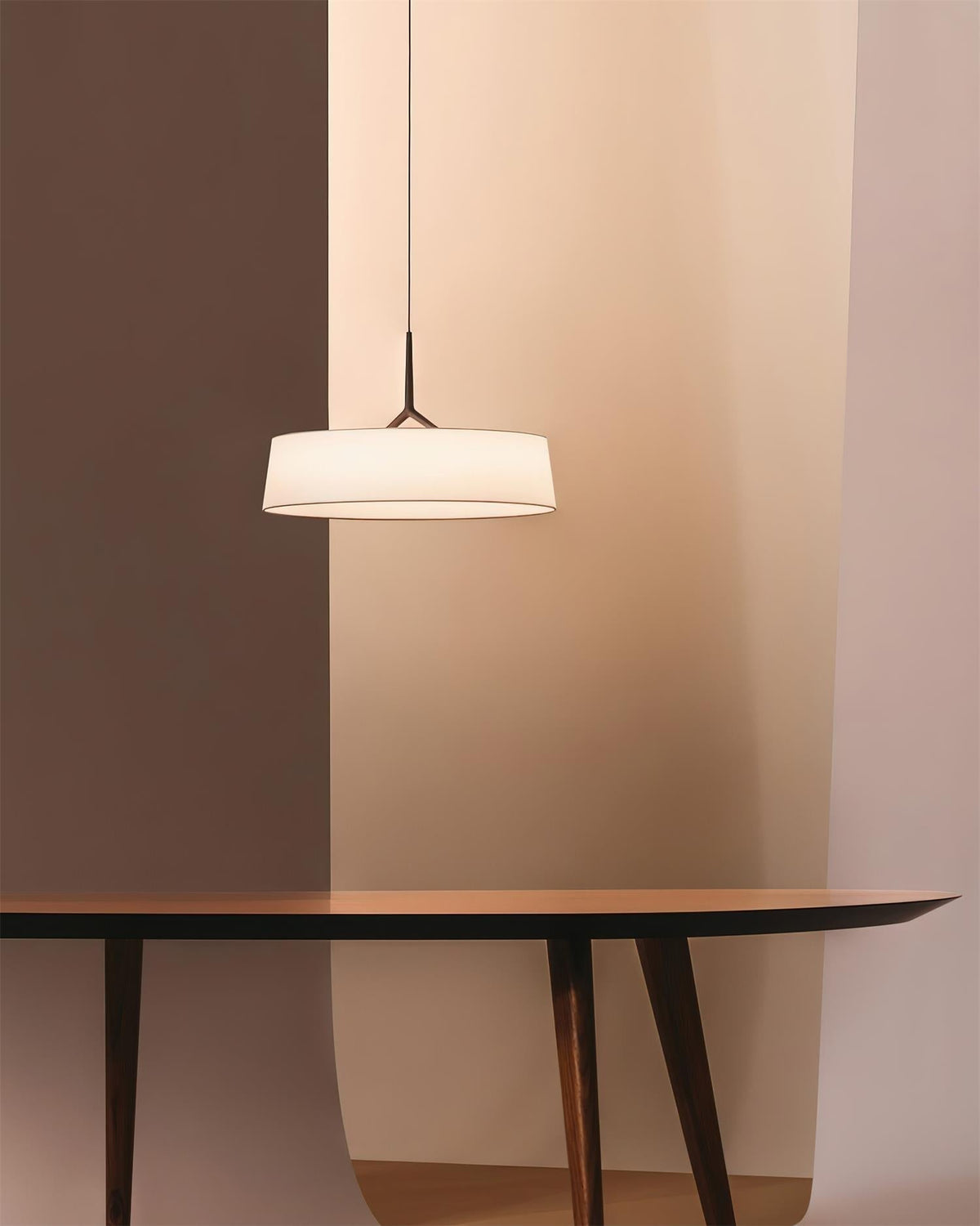 Black Integrated Led Pendant Light White Fabric Drum Shade