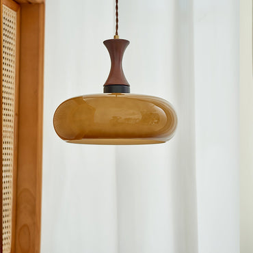 Antique Brown Glass Shade Charlotte Pendant Light