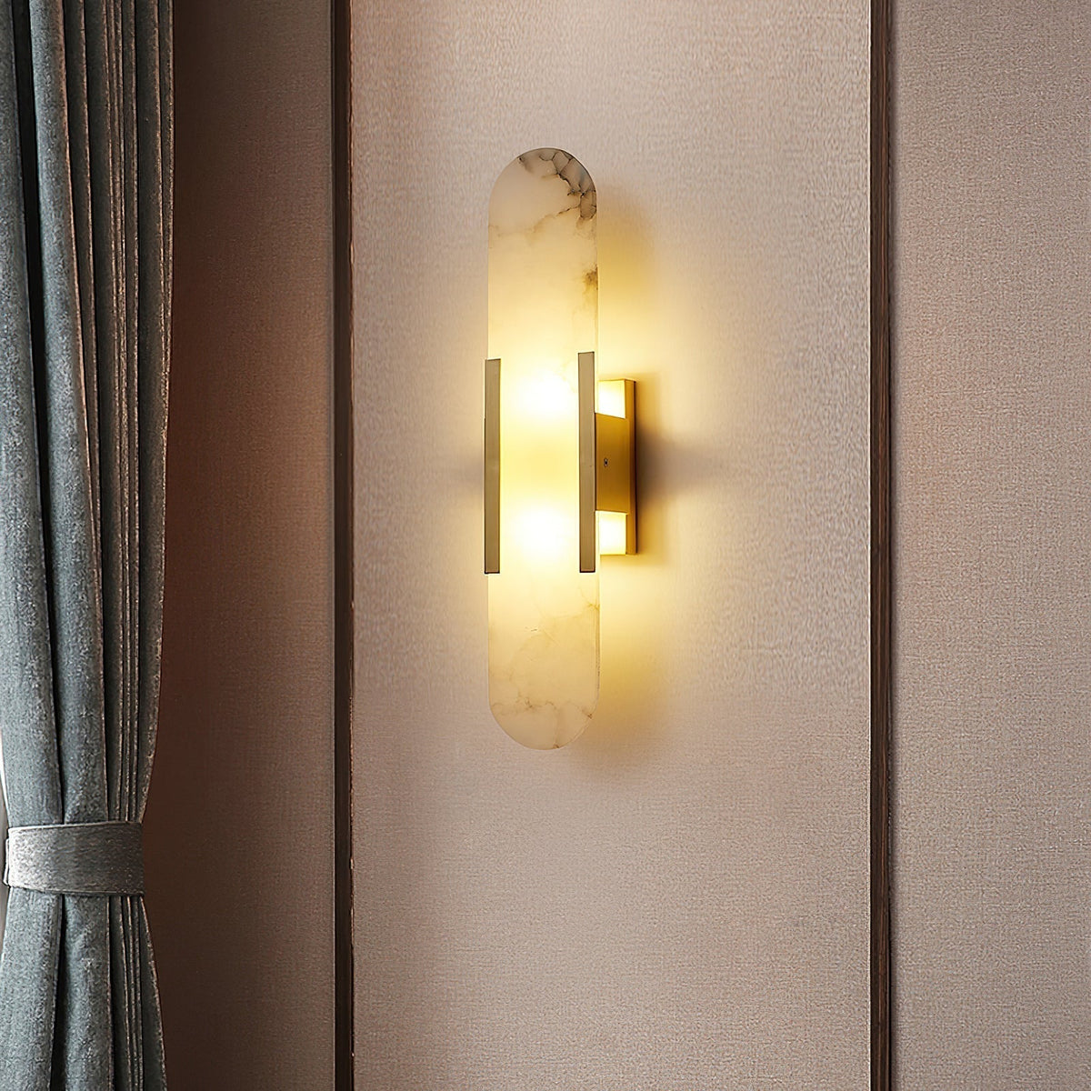 Warm Glow Alabaster Elongated Wall Light