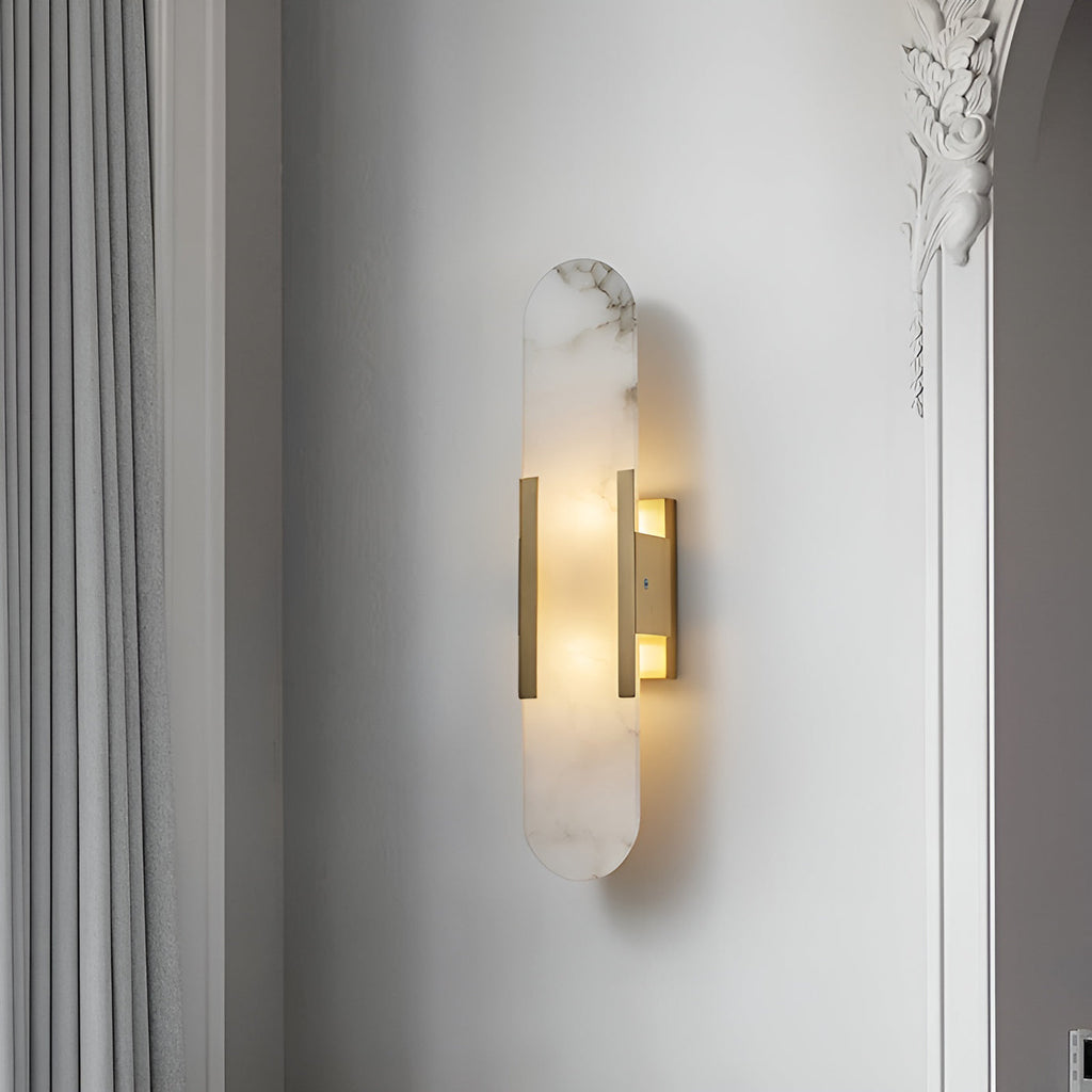 Warm Glow Alabaster Elongated Wall Light