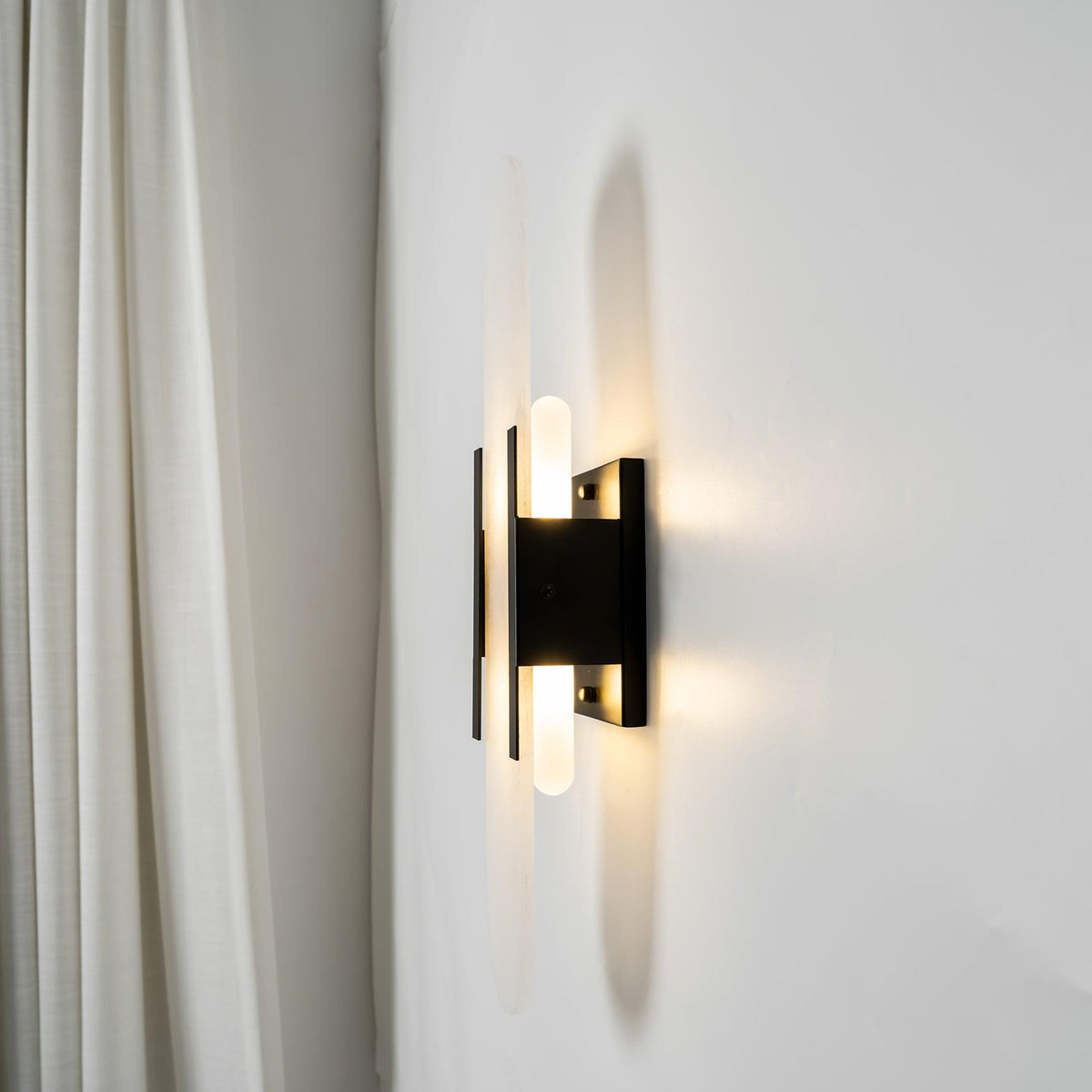 Warm Glow Alabaster Elongated Wall Light