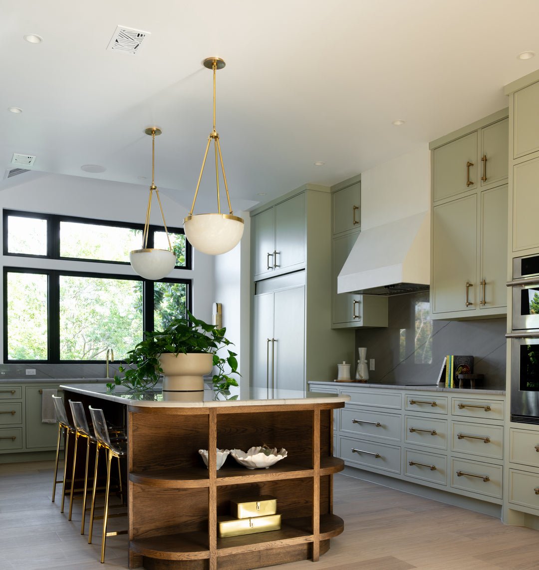 Integrated LED Pendant Lamp In Alabaster