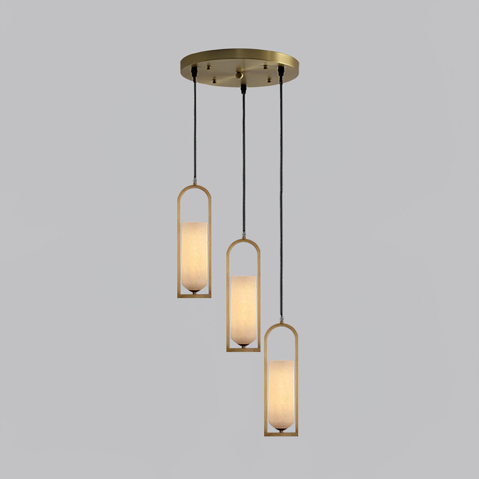 Ambient Glow Alabaster Arch Pendant Light