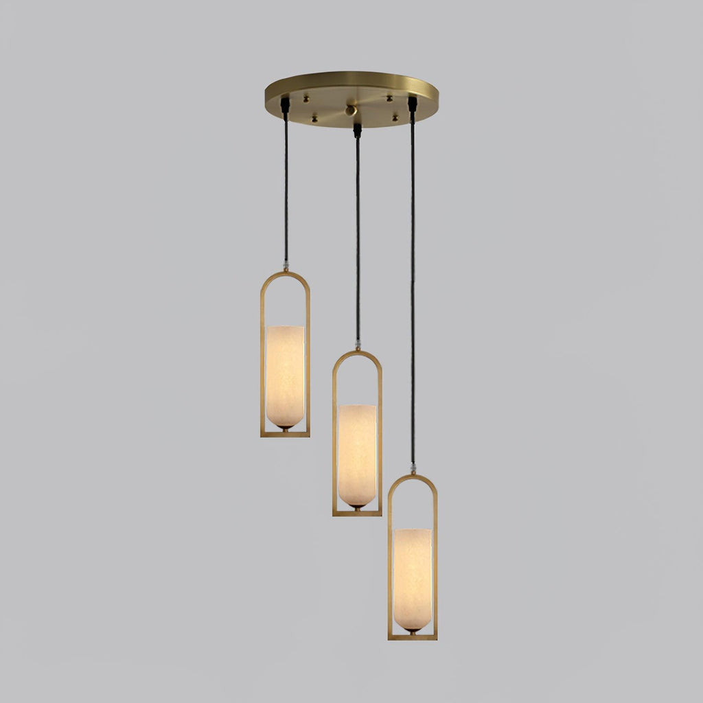 Ambient Glow Alabaster Arch Pendant Light