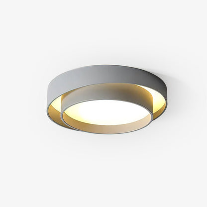 Grey White Black Minimalist Double Ring Ceiling Lamp