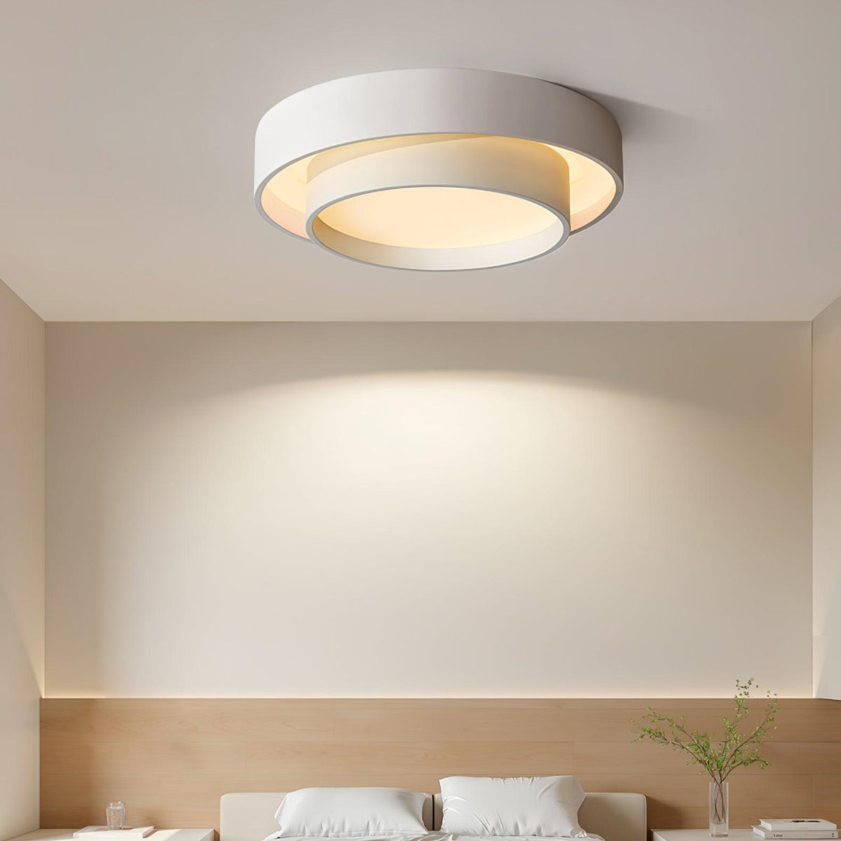 Grey White Black Minimalist Double Ring Ceiling Lamp