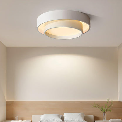 Grey White Black Minimalist Double Ring Ceiling Lamp