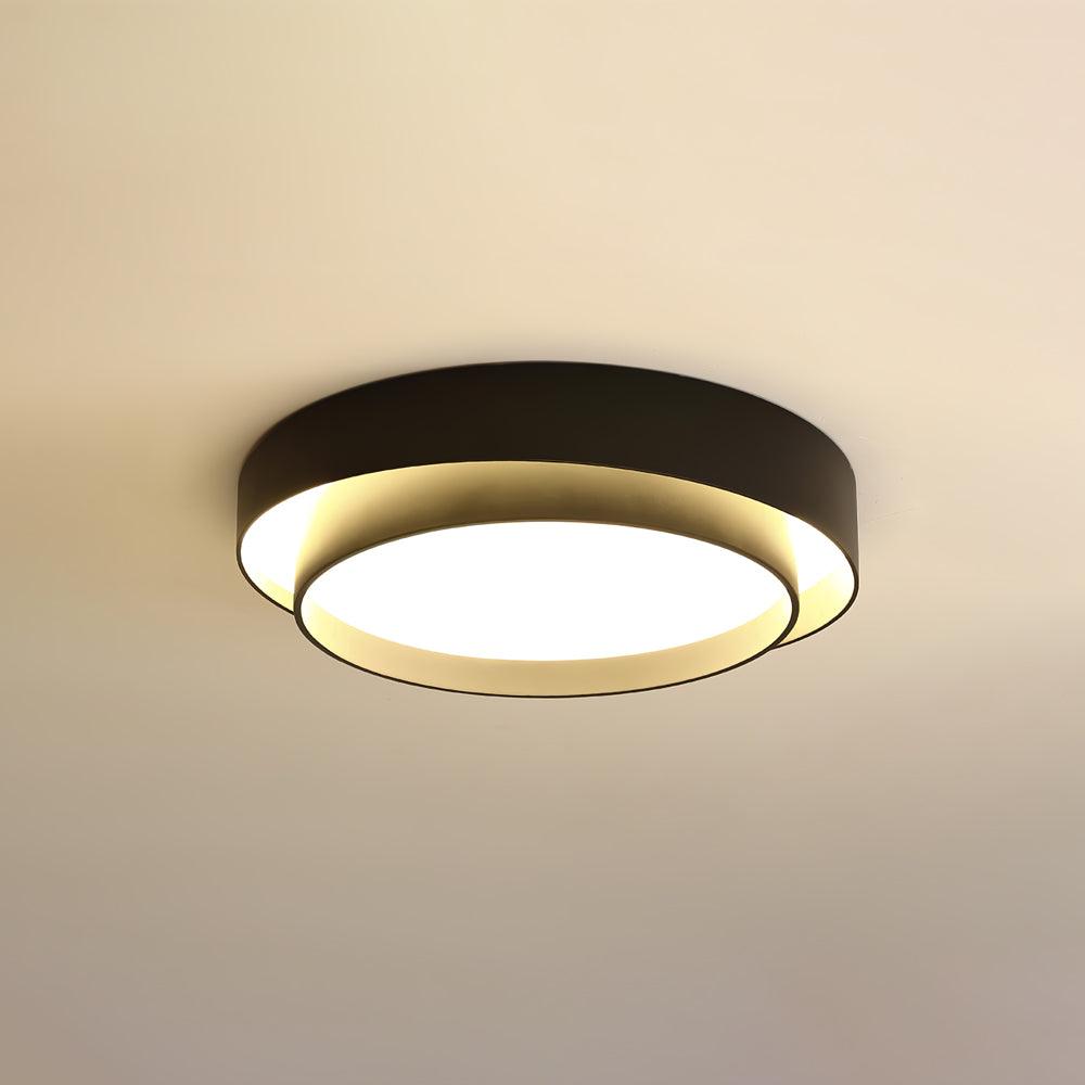 Grey White Black Minimalist Double Ring Ceiling Lamp