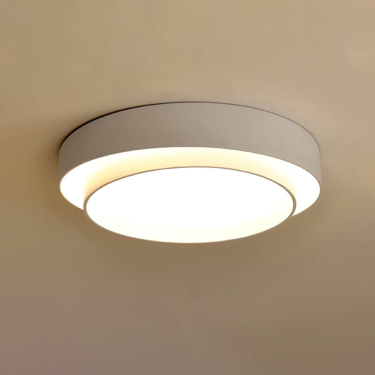 Grey White Black Minimalist Double Ring Ceiling Lamp