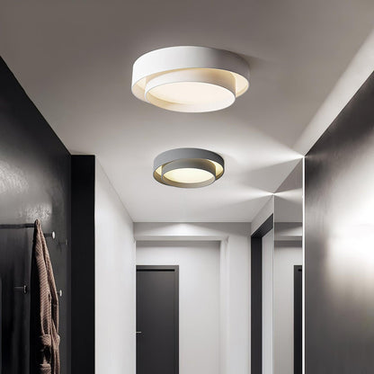 Grey White Black Minimalist Double Ring Ceiling Lamp