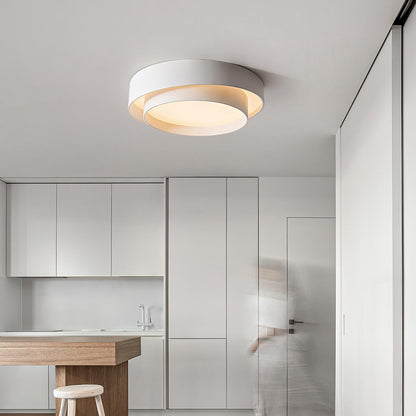 Grey White Black Minimalist Double Ring Ceiling Lamp