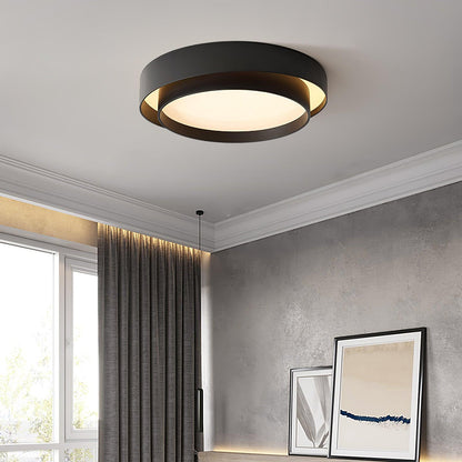 Grey White Black Minimalist Double Ring Ceiling Lamp