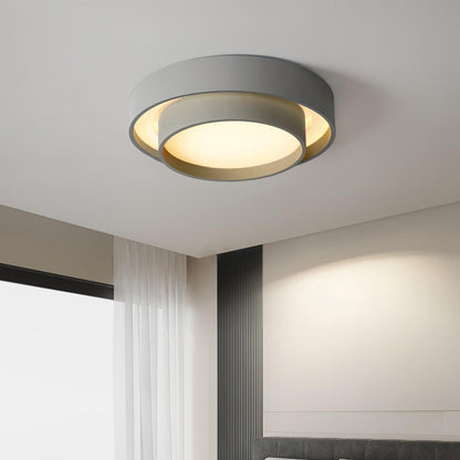 Grey White Black Minimalist Double Ring Ceiling Lamp