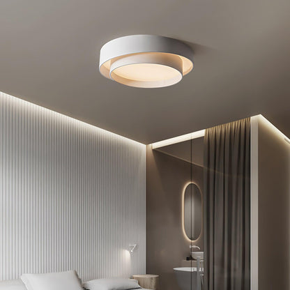 Grey White Black Minimalist Double Ring Ceiling Lamp