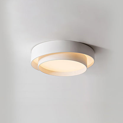 Grey White Black Minimalist Double Ring Ceiling Lamp