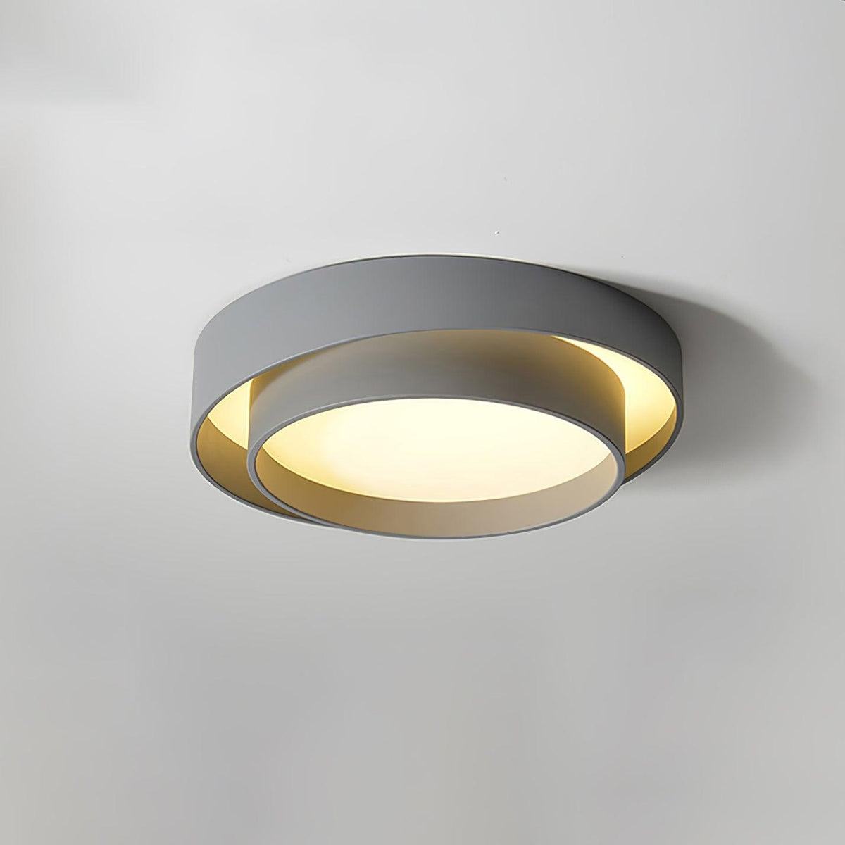 Grey White Black Minimalist Double Ring Ceiling Lamp