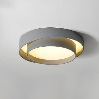 Grey White Black Minimalist Double Ring Ceiling Lamp