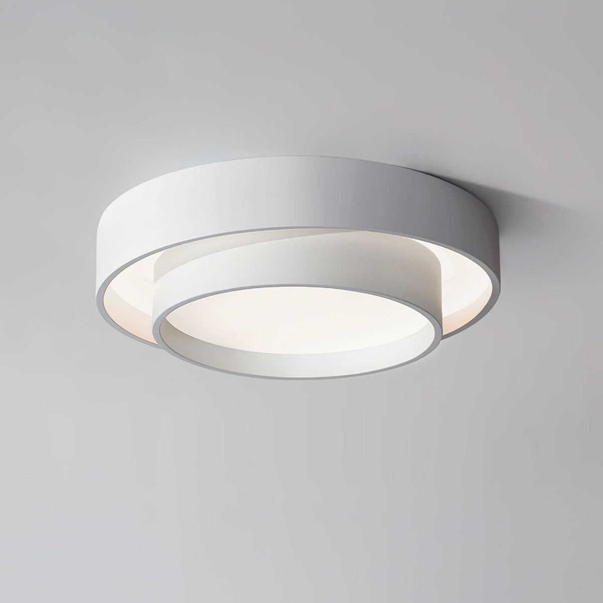 Grey White Black Minimalist Double Ring Ceiling Lamp