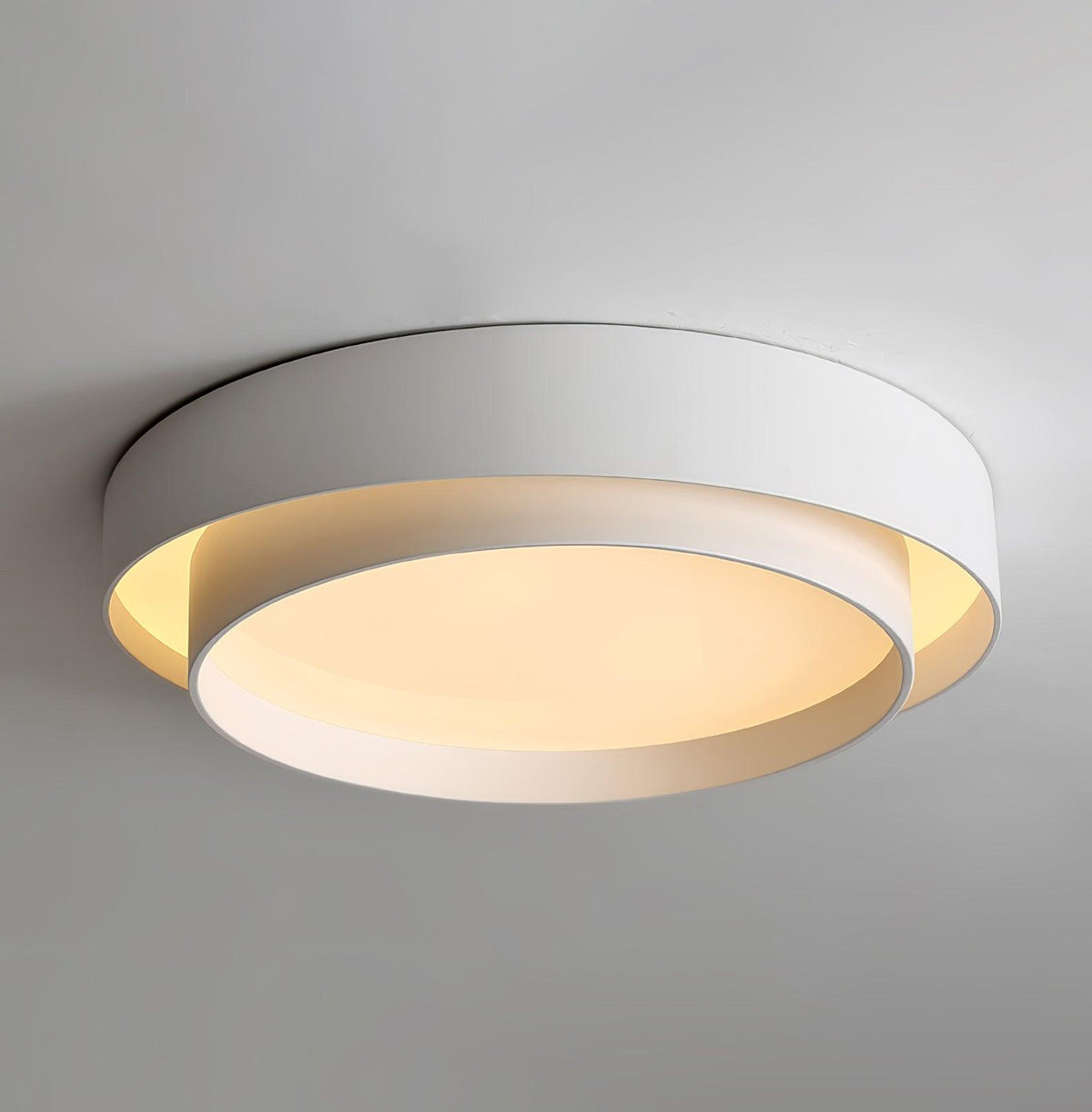 Grey White Black Minimalist Double Ring Ceiling Lamp