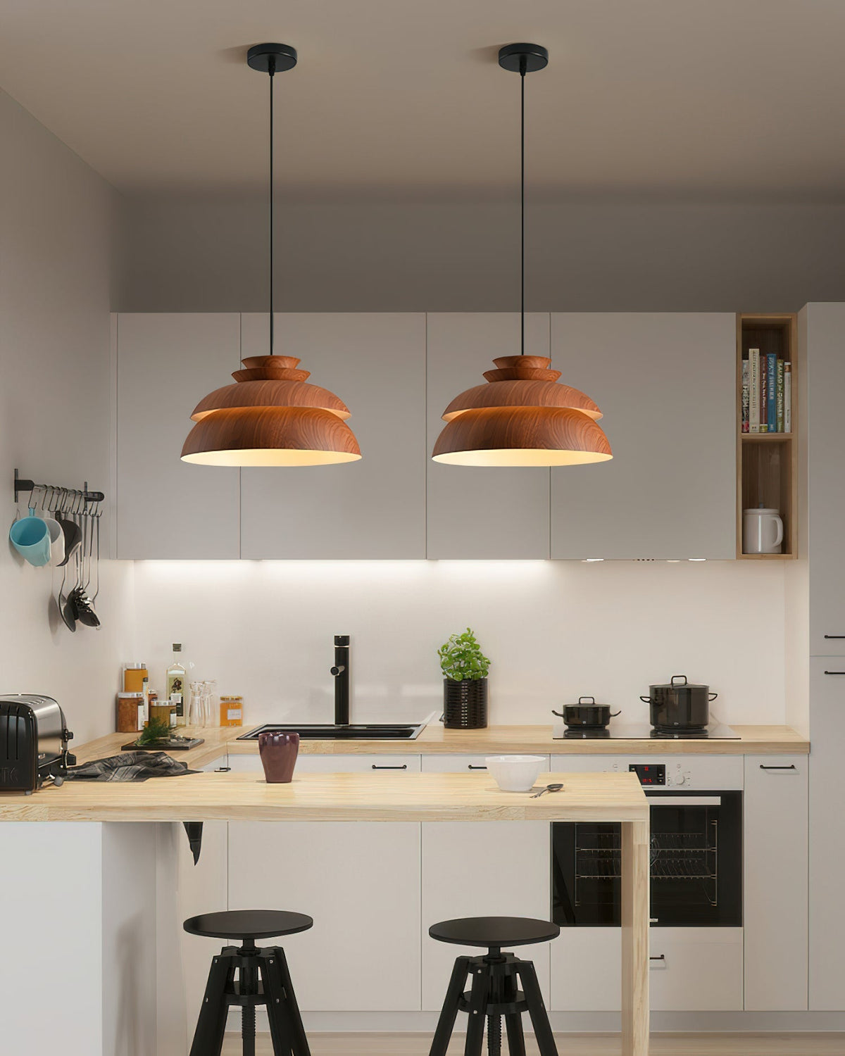 Modern Aluminum Dome Layered Pendant Lamp