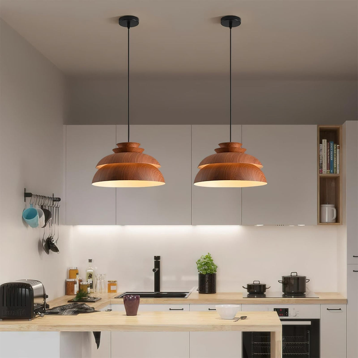 Modern Aluminum Dome Layered Pendant Lamp