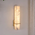 Modern Cuboid Alabaster Brass White Light Wall