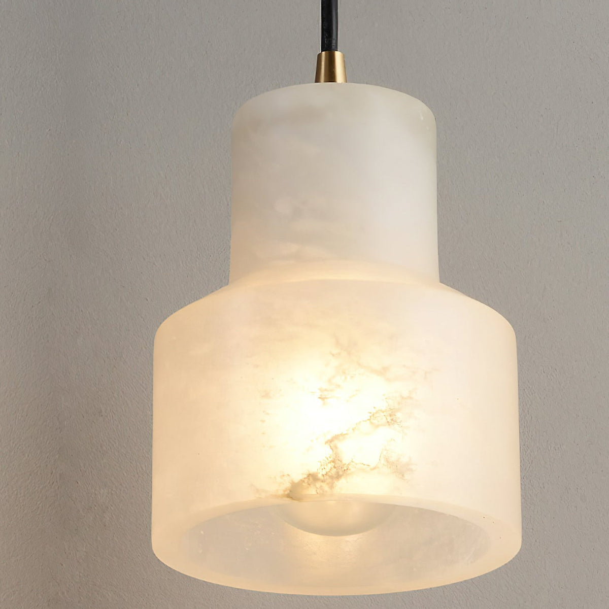 Pendant Light in Timeless Alabaster Brass