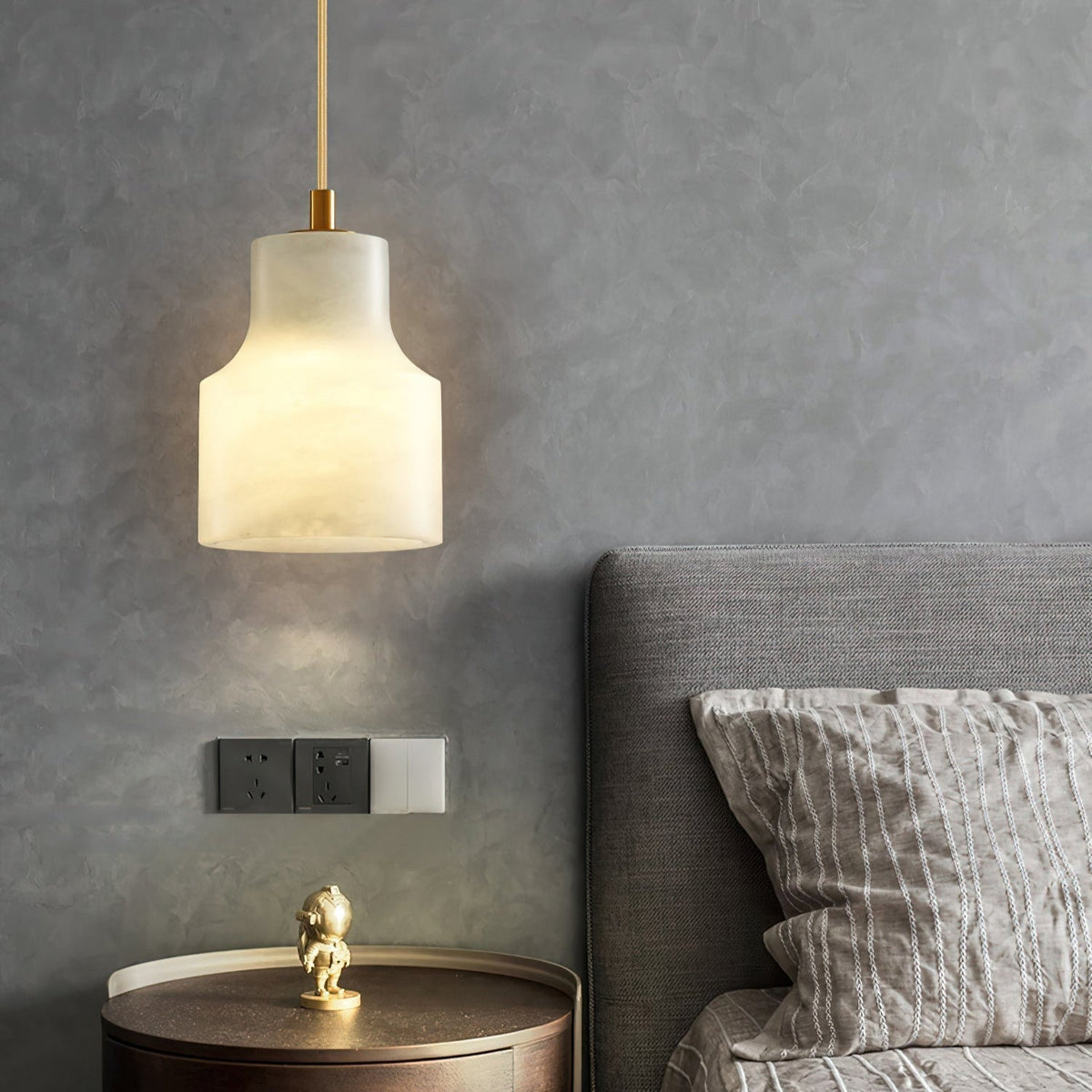 Pendant Light in Timeless Alabaster Brass