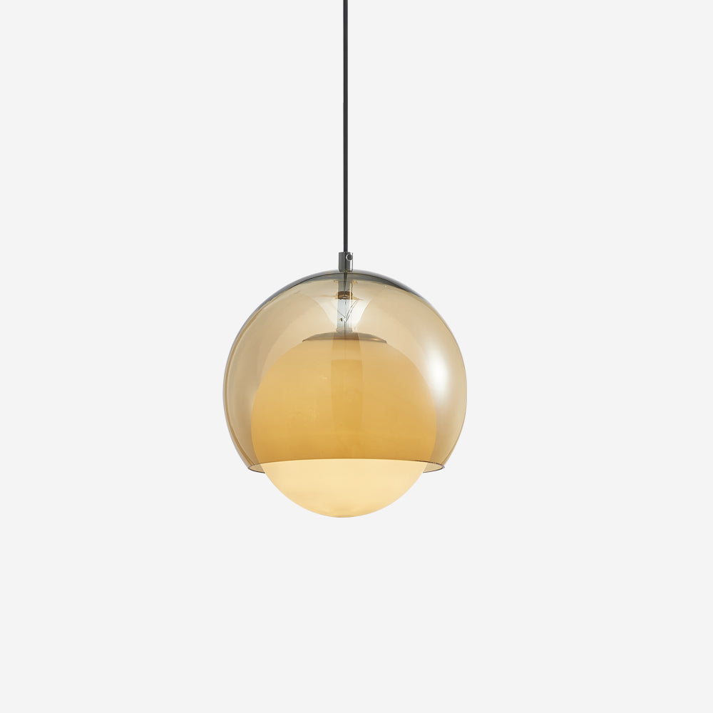 Ambient Glow Double Glass Globes Pendant Light
