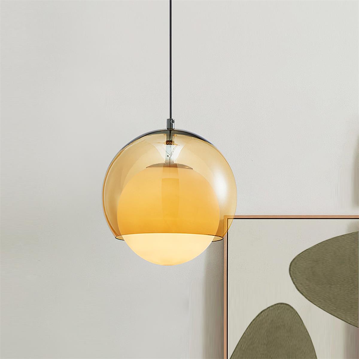 Ambient Glow Double Glass Globes Pendant Light