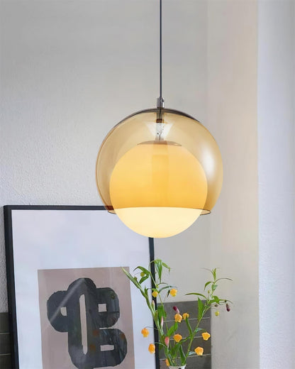 Ambient Glow Double Glass Globes Pendant Light