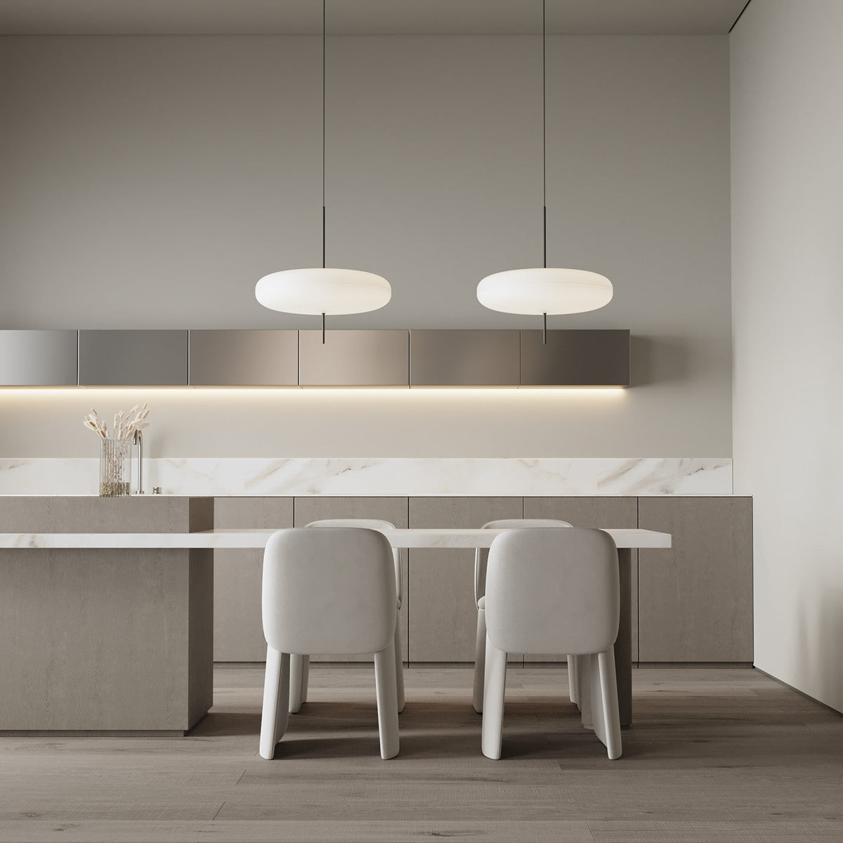 Bright White Shade Nordic Oval Pendant Light