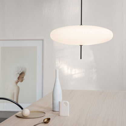 Bright White Shade Nordic Oval Pendant Light