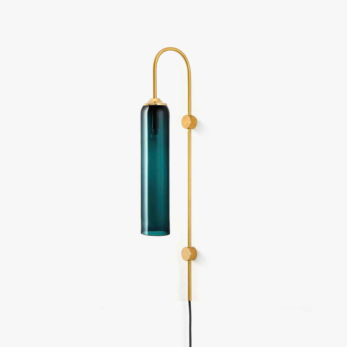 Tall Cylindrical Shade Aurora Mouth Blown Glass Wall Light