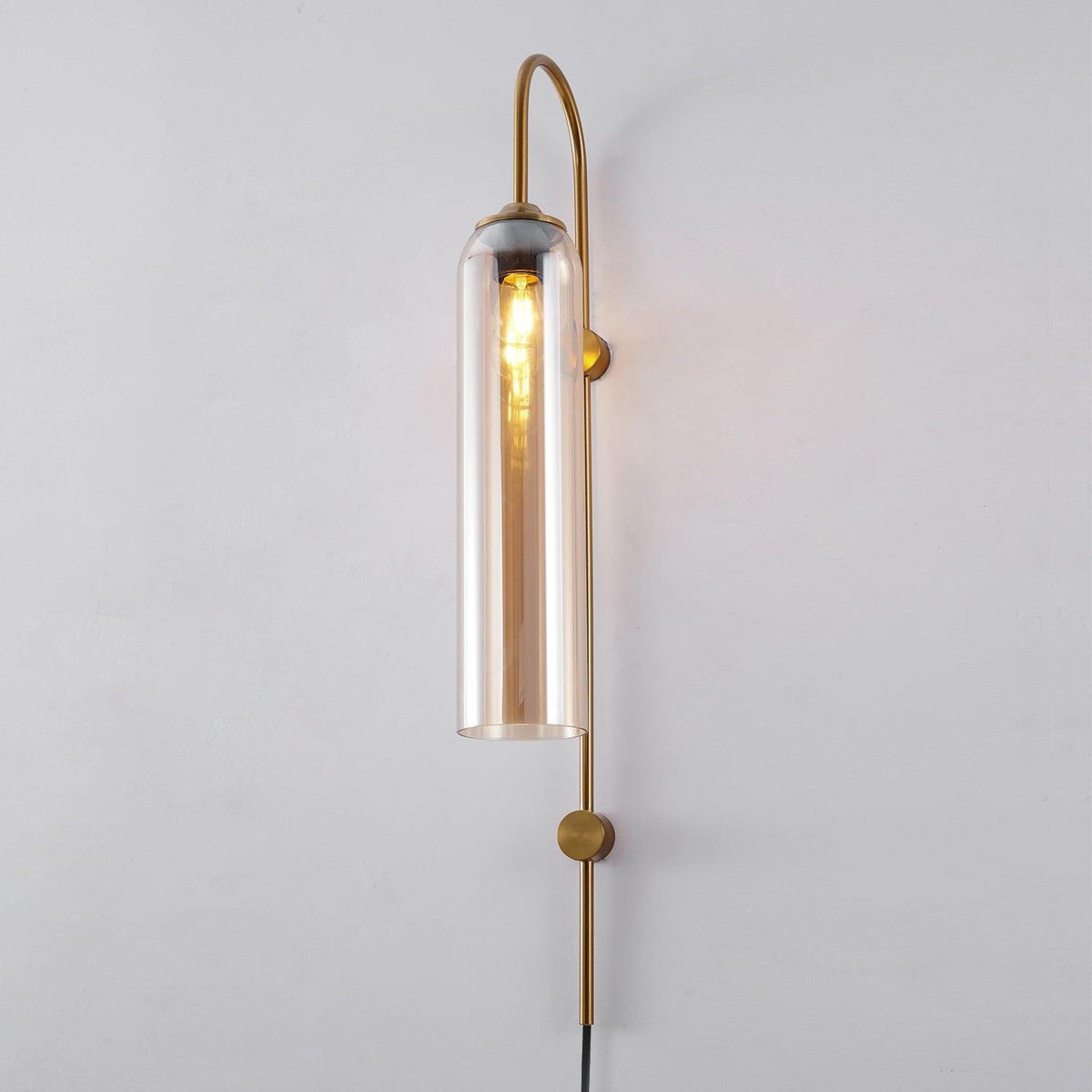 Tall Cylindrical Shade Aurora Mouth Blown Glass Wall Light