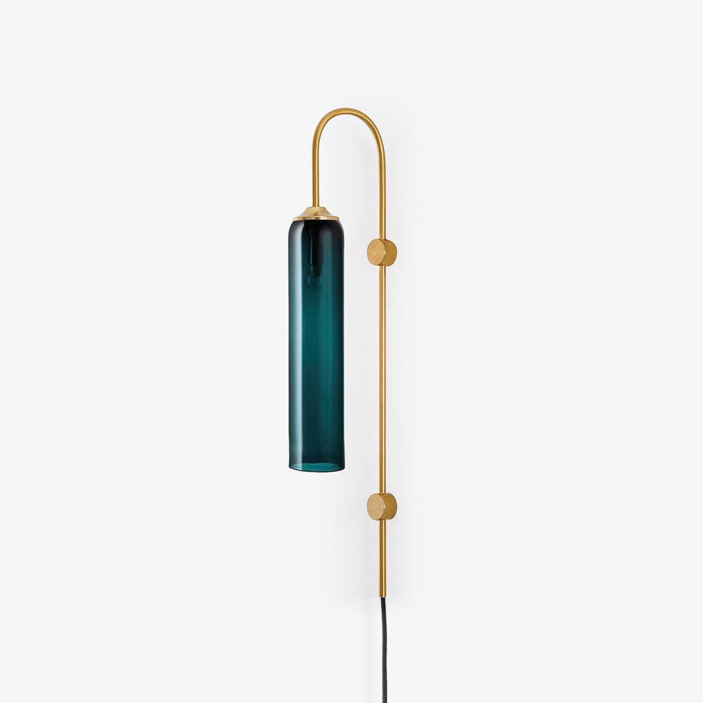 Tall Cylindrical Shade Aurora Mouth Blown Glass Wall Light