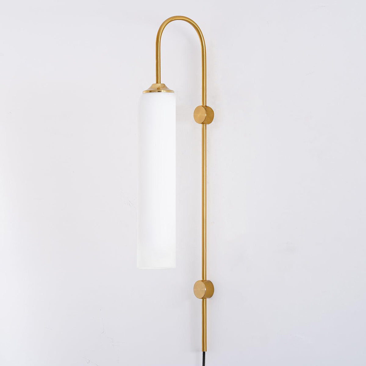 Tall Cylindrical Shade Aurora Mouth Blown Glass Wall Light