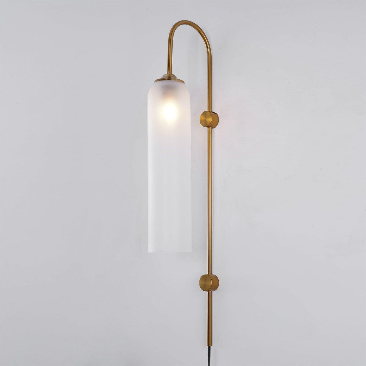 Tall Cylindrical Shade Aurora Mouth Blown Glass Wall Light